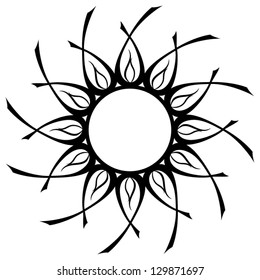 Vector ornament, abstract sun, flower. Tattoo.