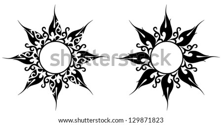 Vector ornament, abstract sun, flower, star. Tattoo.