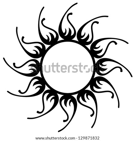 Vector ornament, abstract sun, flower, star. Tattoo.