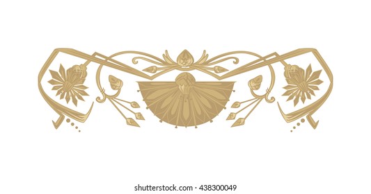 Vector ornament in ancient egypt style isolated on white