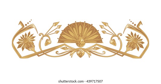 Vector ornament in ancient egypt style isolated on white