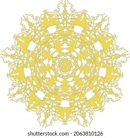 Vector ornament  based on mandala. Golden interweaving of graceful lines evens out emotions, soothes and balances. The ability to change to any size without loss of quality.