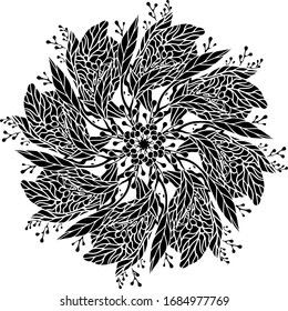 Vektorillustration mit Beeren und Blättern