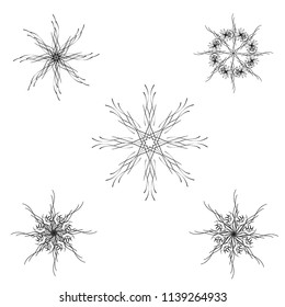 Vector ornament. Black curved lines joined in a pattern