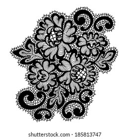 Vector ornament. Black lace ornament.