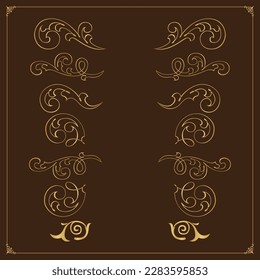 Vector ornament bundle, different elements Acanthus and Decor Elements Free Vector