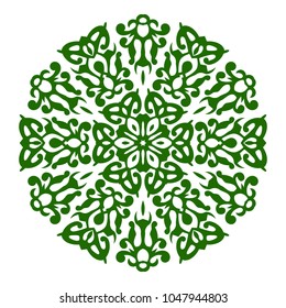 Vector Ornament With Caucasian Motifs Green