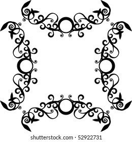 Vector. Ornament circle in black  71