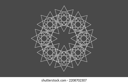 Vector ornament circle logo illustration isolated on gray background