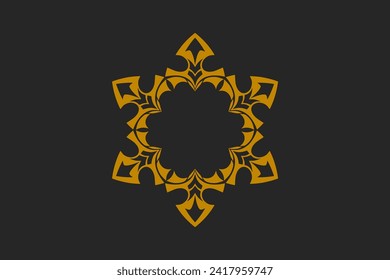 círculo de adorno vectorial o mandala, de color dorado, para diseño de elemento, logotipo o papel pintado