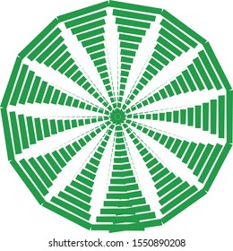 Vector ornament. It consists of transformed green geometric shapes. Background, frame, decoration.