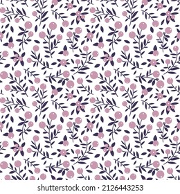 Ornamento vectorial con lindas plantas minimalistas. Diseño plano con elementos aislados. Patrón ilustrativo con bayas para textiles, papel envolvente, superficies. Diseño romántico.