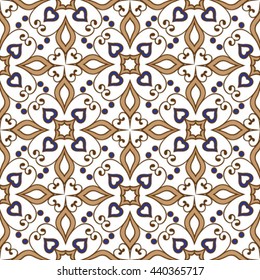 Vector Ornament for decor on the ceramic tiles, with the circuit in the Oriental style.