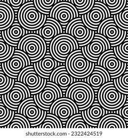 Vector ornament decoration traditional vintage seamless pattern circle ring oriental geometric style. 