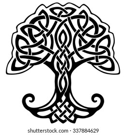 Vector ornament, decorative Celtic tree of life