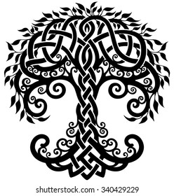 Vector ornament, decorative Celtic tree of life