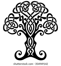 Vector ornament, decorative Celtic tree of life