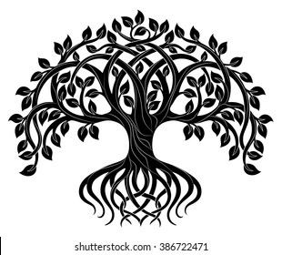 Vector ornament, decorative Celtic tree of life