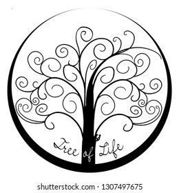 Vector ornament, decorative stylized tree of life