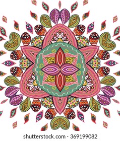 Vector ornament design element. Abstract multicolored background.