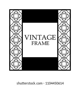Vector ornament design element. Antique ornamental frame and place for text