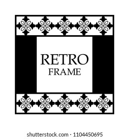 Vector ornament design element. Antique ornamental frame and place for text