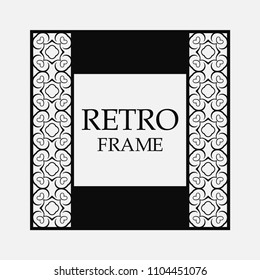 Vector ornament design element. Antique ornamental frame and place for text