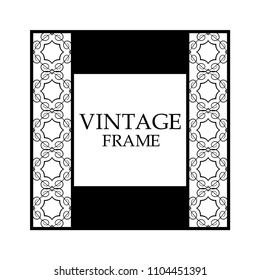Vector ornament design element. Antique ornamental frame and place for text