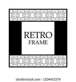 Vector ornament design element. Antique ornamental frame and place for text
