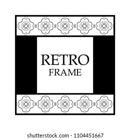 Vector ornament design element. Antique ornamental frame and place for text