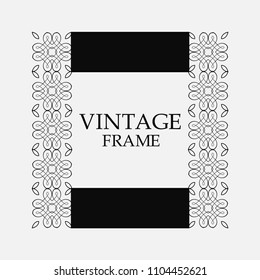 Vector ornament design element. Antique ornamental frame and place for text