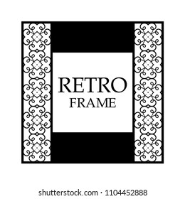 Vector ornament design element. Antique ornamental frame and place for text