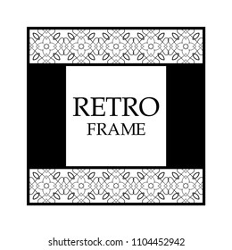 Vector ornament design element. Antique ornamental frame and place for text