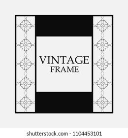 Vector ornament design element. Antique ornamental frame and place for text