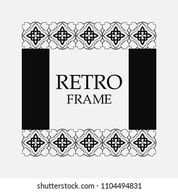 Vector ornament design element. Antique ornamental frame and place for text