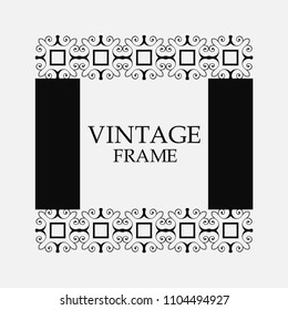 Vector ornament design element. Antique ornamental frame and place for text