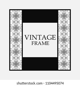 Vector ornament design element. Antique ornamental frame and place for text