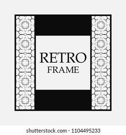 Vector ornament design element. Antique ornamental frame and place for text