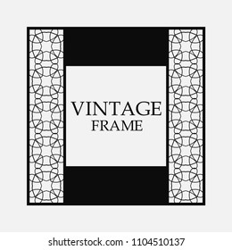 Vector ornament design element. Antique ornamental frame and place for text