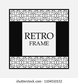 Vector ornament design element. Antique ornamental frame and place for text