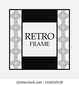 Vector ornament design element. Antique ornamental frame and place for text