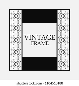 Vector ornament design element. Antique ornamental frame and place for text
