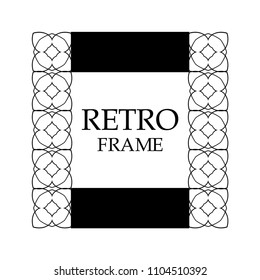 Vector ornament design element. Antique ornamental frame and place for text