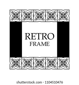 Vector ornament design element. Antique ornamental frame and place for text