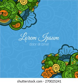 Vector ornament with doodle element of nature