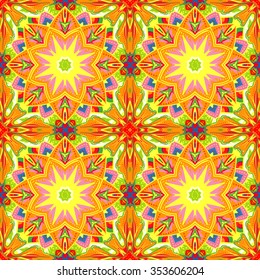 Vector ornament in Eastern style. Ornate element for design in Moroccan style. Ornamental lace pattern for wedding invitations and greeting cards. Vector yellow background.