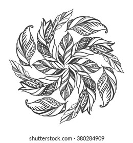 Vector ornament with feathers for your design