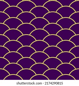 Vector ornament of fish scale texture background seamless pattern.