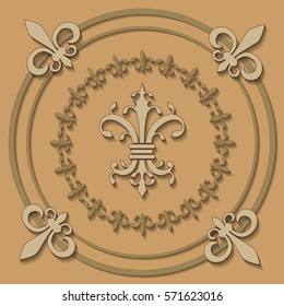 Vector ornament with fleur-de-lis