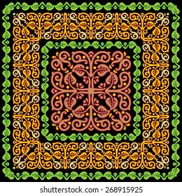vector ornament with floral pattern Slavic